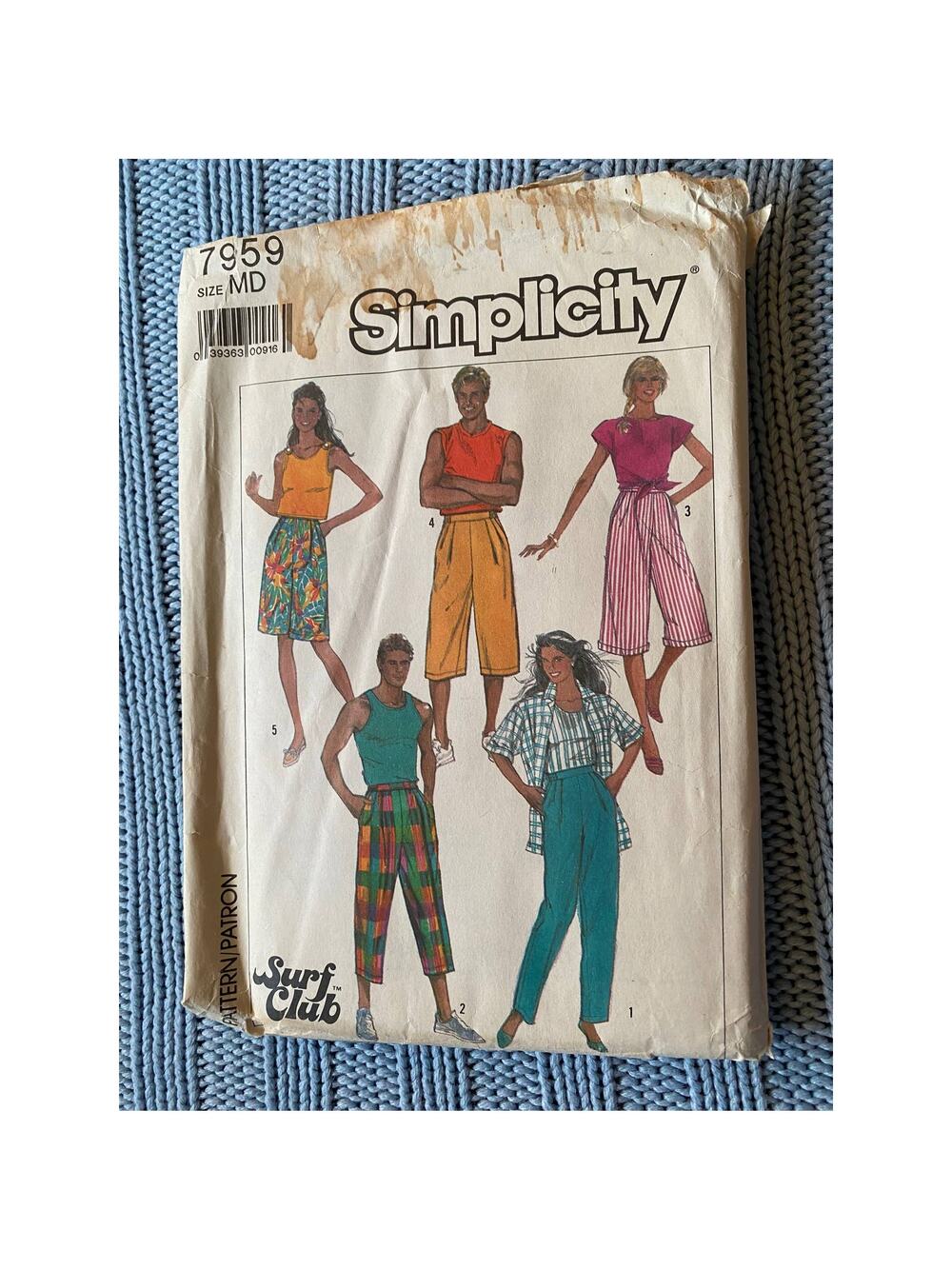Simplicity 7959 short culottes pant pattern sz M